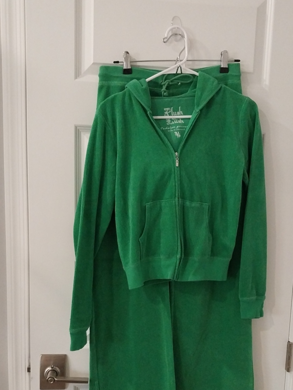 Victoria's Secret Plush Terry Green Zip Hoodie & Pants Set